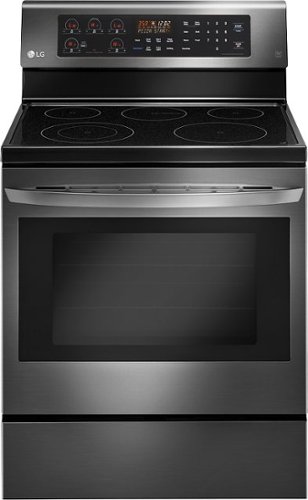  LG - 6.3 Cu. Ft. Self-Cleaning Freestanding Electric Convection Range - Black Stainless Steel