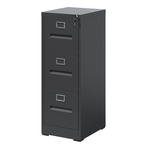 APRILSOUL - 3 Drawer File Cabinet with Lock Metal Vertical File Cabinet Office Home, A4 Legal/Letter Size Narrow File Cabinet Locked-Front_Standard 