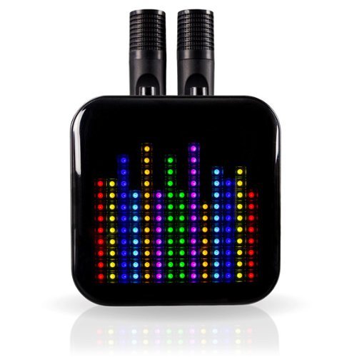Rockjam - Pixel Karaoke Machine with 2 Wireless Microphones Bluetooth Karaoke Machine - Black-Front_Standard 