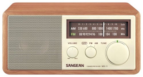  Sangean - WR11 Analog AM/FM Tabletop Radio - Walnut