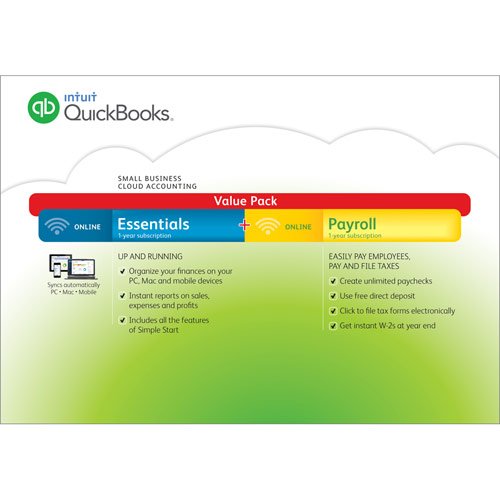 Intuit - QuickBooks Online Essentials 2016 + Online Payroll 2016 (1-Year Subscription) - Windows, Mac OS-Front_Standard 