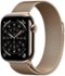 Apple Watch Series 11 (GPS+Cellular) 42mm Titanium Case with Gold Milanese Loop - Gold (Verizon) - (2025)-Front_Standard