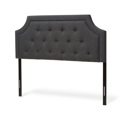 Baxton Studio - Mars Modern and Contemporary Fabric Full Size Headboard - Dark Gray-Front_Standard 