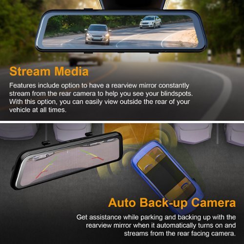 Rexing M2 2K Front and Rear Mirror Dash Cam with Smart BSD ADAS GPS - Black SHOP ONLINE