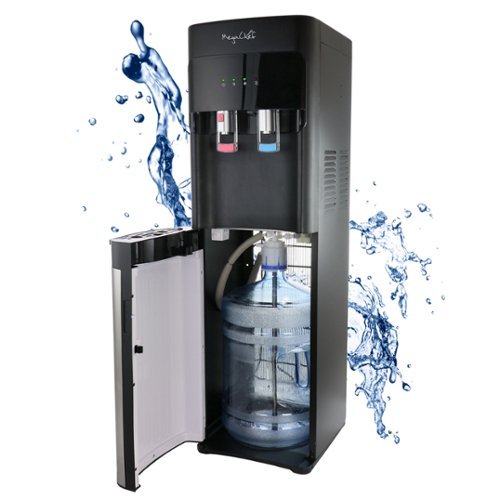 MegaChef - Bottom Load Hot and Cold Water Dispenser - Black-Front_Standard 