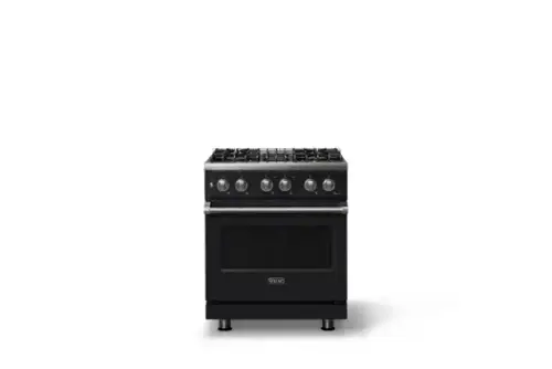Front. Viking - 30 in. Wide 4 Burner Pro 5 Series 4.7 Cu. Ft. Freestanding Sealed Dual Fuel Convection Range - Onyx - Onyx.