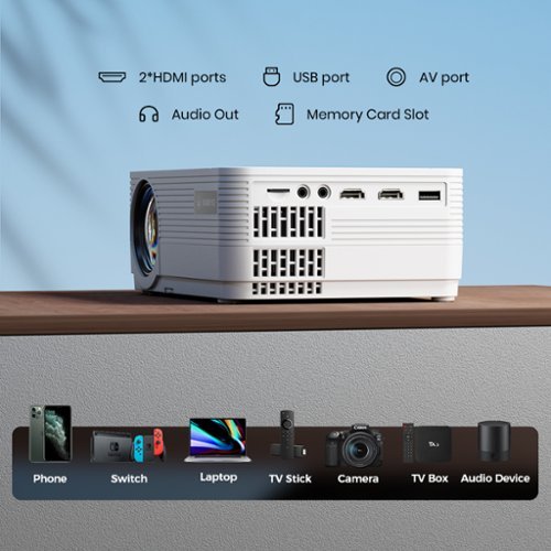 Vankyo Leisure 470 Pro Native 1080P Wireless Single LCD Mini Projector - White BUY IN QATAR