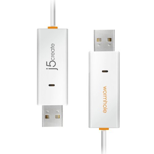 j5create - Wormhole Switch USB Transfer Cable - White-Front_Standard 