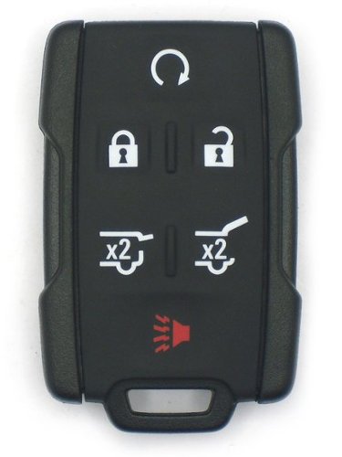 Car Keys Express - GM Keyless Entry Remote - 6 Buttons (Lock, Unlock, Remote Start, Hatch, Hatch Glass, and Panic) - Black