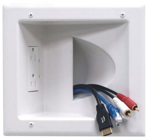  DataComm Electronics - Recessed Low-Voltage Media Plate - White