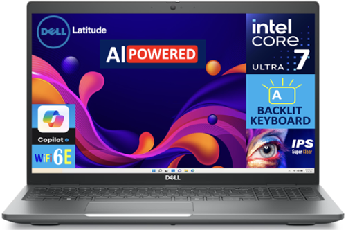 Dell - Latitude 5550 K3CP1 Laptop, Core Ultra 7 155U, 32GB, 2TB SSD, 15.6 FHD (1920x1080), Win 11 Pro - Gray-Front_Standard 