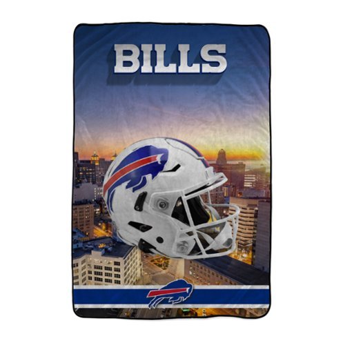 Pegasus - Buffalo Bills 66" x 95" Oversized Skyline Series Helmet Ultra Cozy Blanket - Multicolor-Front_Standard 
