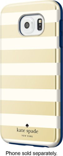  kate spade new york - Hybrid Hard Shell Case for Samsung Galaxy S6 Cell Phones - Candy Stripe Gold/Cream/Navy