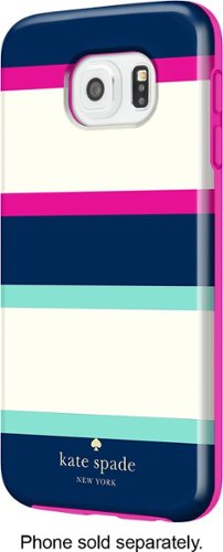  kate spade new york - Hybrid Hard Shell Case for Samsung Galaxy S6 Cell Phones - Multi Stripe Mint/Navy/Cream/Pink