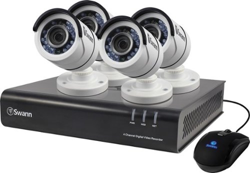  Swann - 4-Channel, 4-Camera Indoor/Outdoor DVR Surveillance System - White