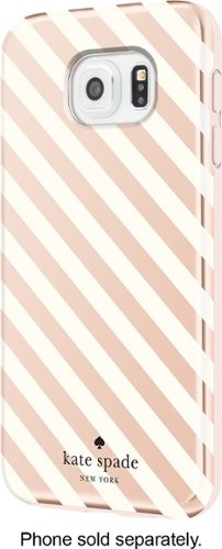 kate spade new york - Hybrid Hard Shell Case for Samsung Galaxy S6 Cell Phones - Diagonal Stripe Rose Gold/Cream-Front_Standard 