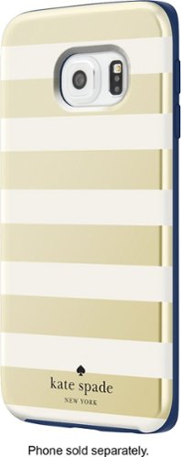  kate spade new york - Hybrid Hard Shell Case for Samsung Galaxy S6 edge Cell Phones - Candy Stripe Gold/Cream/Navy