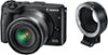 Canon - EOS M3 Mirrorless Camera with EF-M 18-55mm Lens and EF to EF-M Adapter - Black-Front_Standard