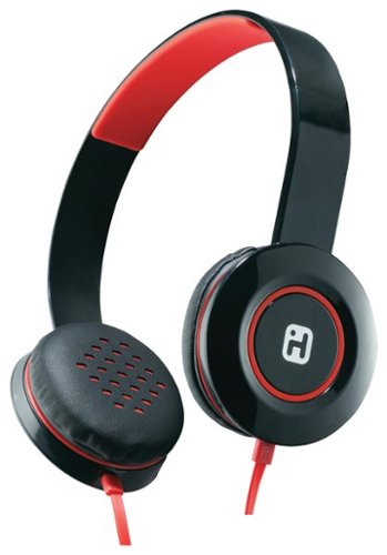iHome - Stereo On-Ear Headphones - Black/Red-Front_Standard 
