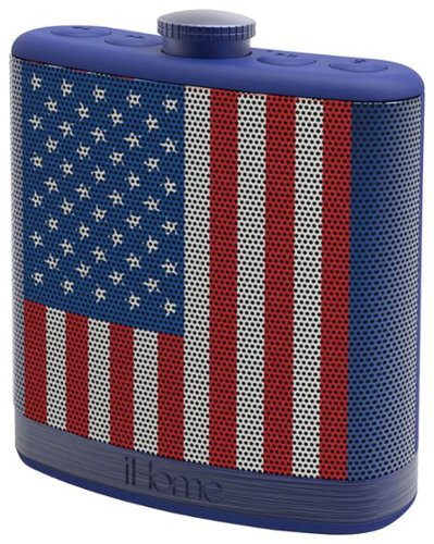  iHome - Flask-Shape Portable Bluetooth Speaker - Red/White/Blue