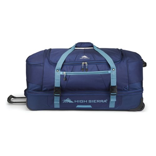High Sierra Fairlead Collection 34 Expandable Wheeled Duffel Bag - True Navy/Graphite Blue GLOBAL SHIPPING