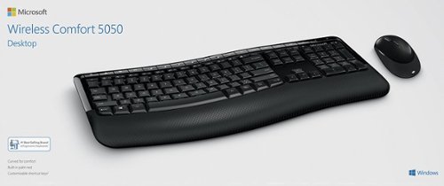 Microsoft Comfort Desktop 5050 Ergonomic Full-size Wireless Keyboard and Mouse Bundle - Black WORLDWIDE DELIVERY
