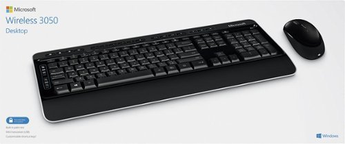 Microsoft Desktop 3050 Full-size Wireless Keyboard and Mouse Bundle - Black WORLDWIDE DELIVERY