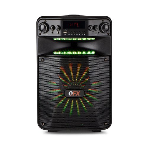 QFX - Bluetooth Rechargeable Speaker with Smart APP Control and LED Lights - Black-Front_Standard 