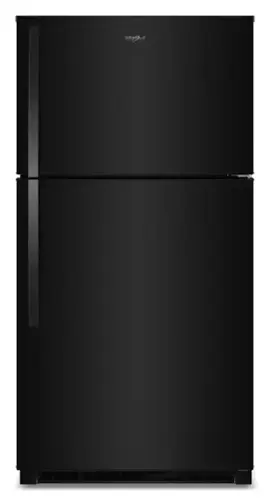 Front. Whirlpool - 21.3 Cu. Ft. Top-Freezer Refrigerator with Total Coverage Cooling - Black.