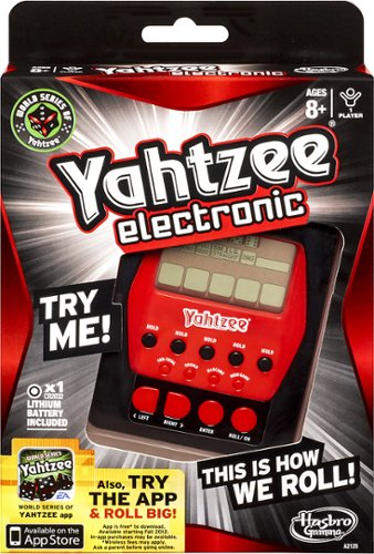  Hasbro - Yahtzee Electronic Handheld Game - Red/Black