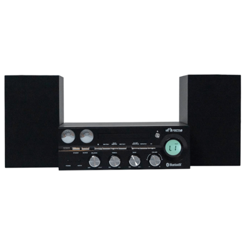 Victor Audio - Milwaukee 50W Desktop CD Stereo System w Bluetooth, CD Player & FM Radio - Black-Front_Standard 