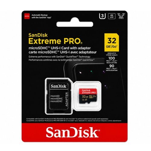 SANDISK Extreme Pro 32GB microSDHC Memory Card with SD Adapter up