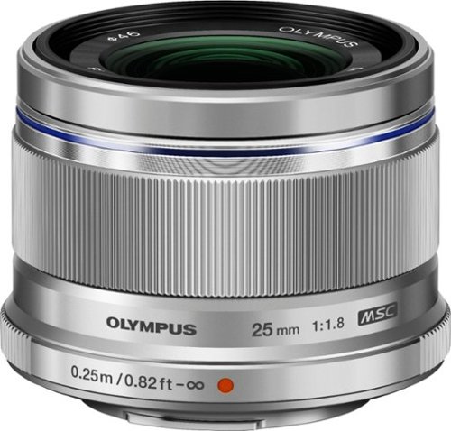 M.Zuiko Digital 25mm f/1.8 Lens for Most Olympus OM-D and PEN Cameras - Silver