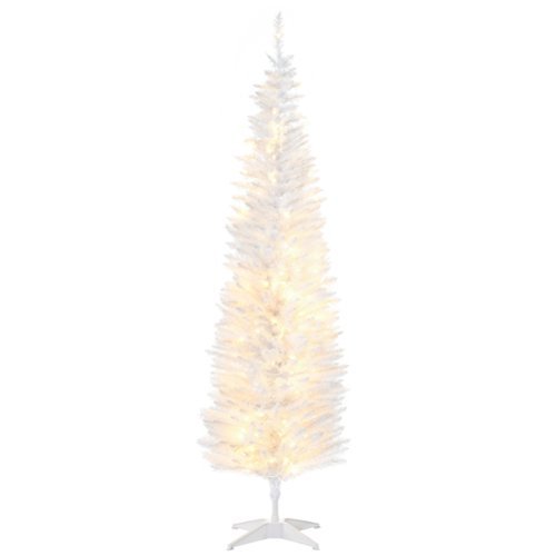 Homcom - Pencil Christmas Tree - White-Front_Standard 