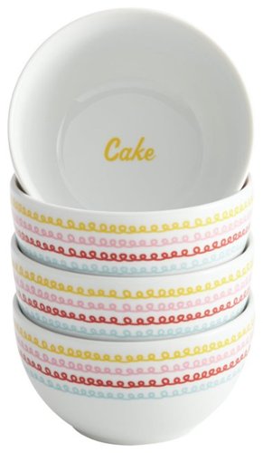  Cake Boss - 13-Oz. Ice Cream Bowls (4-Count) - Red/Yellow/Pink/Light Blue