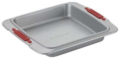  Cake Boss - Deluxe 9&quot; Square Nonstick Cake Pan - Gray/Red