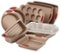 Rachael Ray - Cucina 10-Piece Nonstick Bakeware Set - Latte Brown/Cranberry Red-Angle_Standard
