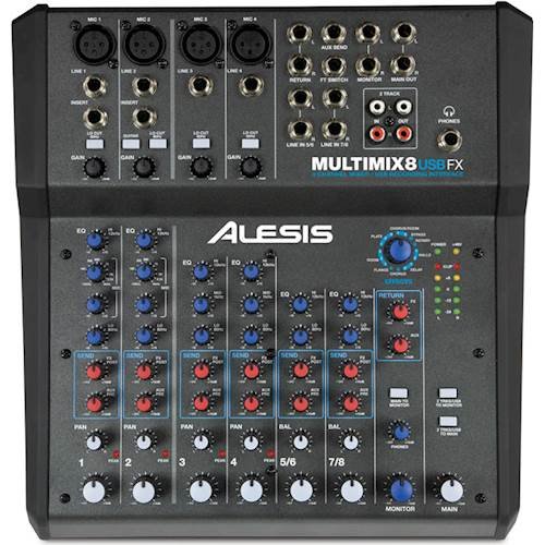 Alesis - MultiMix 8 USB FX 8-Channel Mixer - Black-Front_Standard 