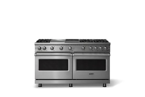 Viking - Pro 5 Series 8.0 Cu. Ft. Freestanding Sealed 6 Burner LP Gas Convection Range w. Griddle - Stainless Steel - Stainless Steel