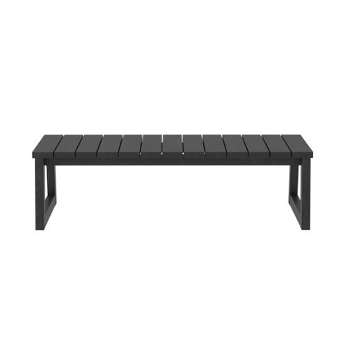 Walker Edison - Modern Solid Wood Outdoor Coffee Table - Black Wash-Front_Standard 