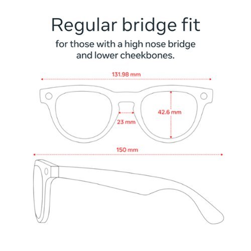 Ray-Ban Meta Headliner (Gen 1) glasses with Meta AI, Audio, Photo, Video Compatability - Charcoal Lenses - Matte Black SHOP ONLINE