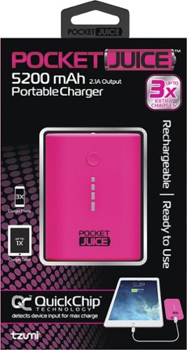  Tzumi - PocketJuice Portable Charger - Pink