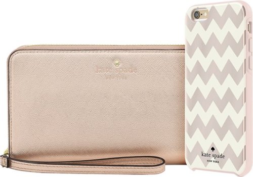  kate spade new york - Gift Box - Hard Shell Case with Zip Wristlet for Apple® iPhone® 6 and 6s - Rose Gold/Blush/Cream
