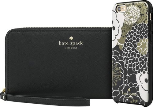  kate spade new york - Gift Box - Hard Shell Case with Zip Wristlet for Apple® iPhone® 6 and 6s - Gold/Black/Cream