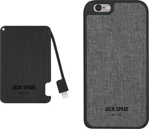  JACK SPADE - Gift Box - Hard Shell Case with Portable Charger for Apple® iPhone® 6 and 6s - Black/Gray