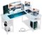 GTPlayer - L-Shape Carbon Fiber 2-Drawer Gaming Desk - White-Front_Standard
