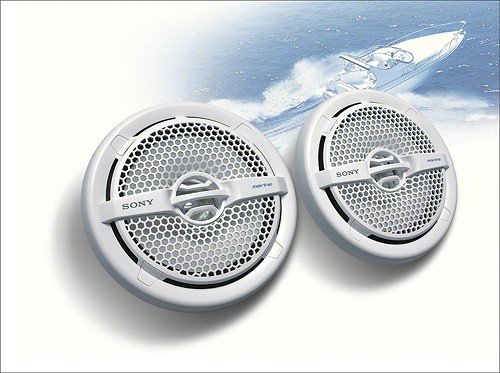 Sony 6-1/2 Marine Speakers with Dual Polypropylene Cones (Pair) - White WORLDWIDE DELIVERY