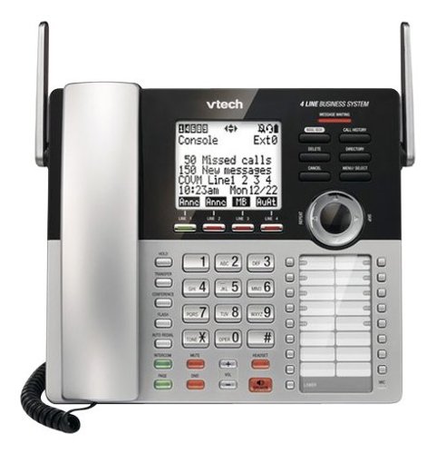 VTech - CM18445 Main Console - DECT 6.0 4-Line Expandable Small Business Office Phone with Answering System - Silver