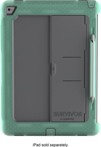 Griffin - Survivor Slim Case for Apple® iPad® Pro 12.9" - Chromium Green/Mineral Gray-Front_Standard 