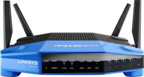  Linksys - AC1900 Dual-Band Wi-Fi Router - Black/Blue